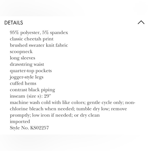 Kate Spade Animal Print Loungewear Jumpsuit Size XL. NWT - Picture 4 of 13